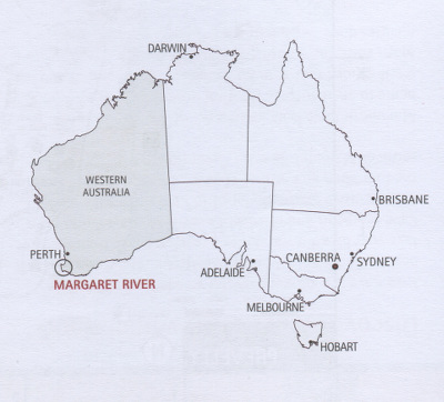 Karte Australien Karte Australien mit der Region Margaret River